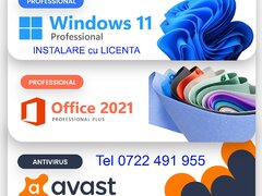 Instalare WINDOWS 11*10 LICENTA, DRIVERE, OFFICE 2021 Imprimanta si Jocuri